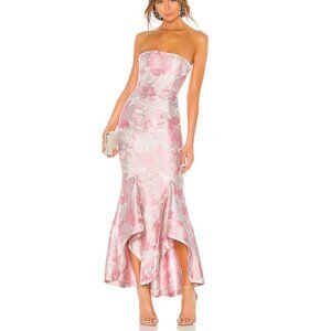 LOVERS AND FRIENDS Pink and White Jacquard Gown